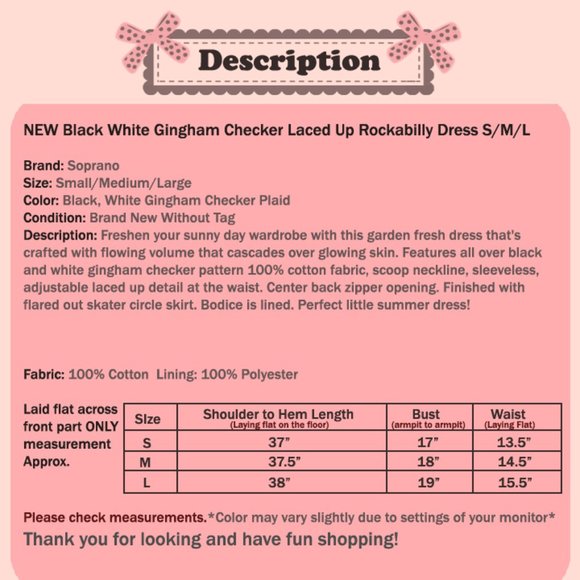 Gingham Checker Laced Up Waist Fit Flared Dress - Picture 8 of 8